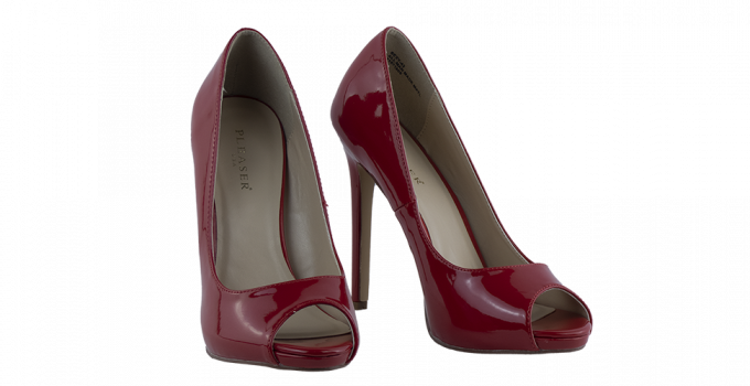 Pleaser Red Peep Toe