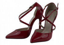 5.5″ heel Pleaser red cross laced high heels