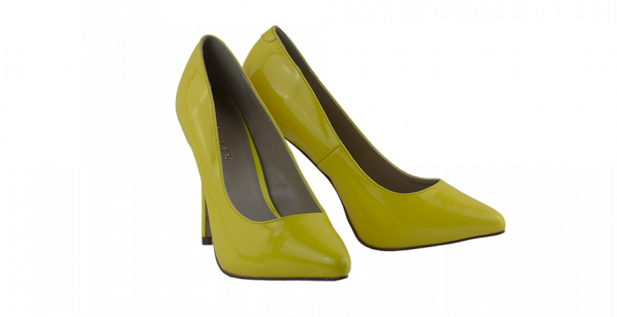 yellow high heels
