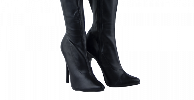 6″ Black Leather Devious Fetish Boots