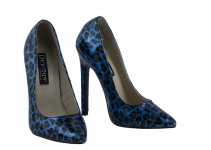 5 inch heels Devious Blue Cheetah Pumps