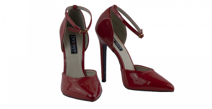 5.5 inch heels Devious Ankle Strap Red heels d’Orsay Décolleté Pumps