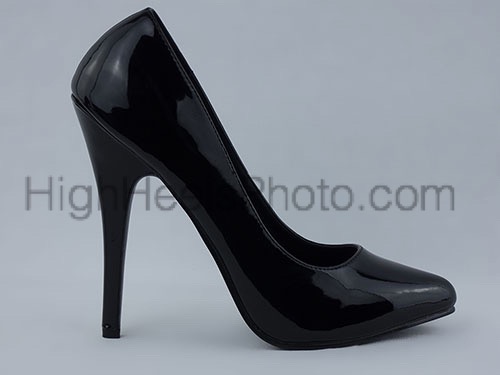 6 inch heel no platform Devious Black Pumps - High Heels Photos