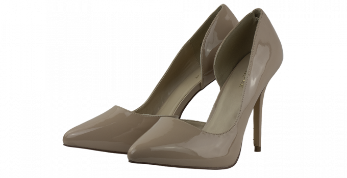 5.25 inch heels Pleaser Nude d’Orsay Pumps