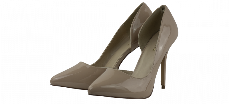 5.25 inch heels Pleaser Nude d’Orsay Pumps