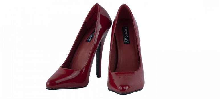 6 inch heels no platform Devious Red Pumps