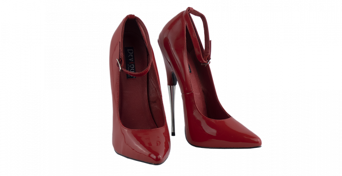 6.75 inch heels Red Devious Dagger Heels